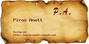 Piros Anett névjegykártya